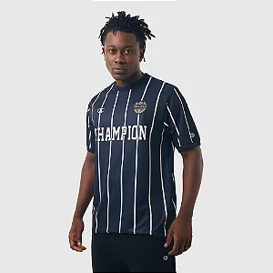 CAMISA JERSEY CHAMPION ATHLETIC FOOTBAL VINTAGE STRIPES NAVY