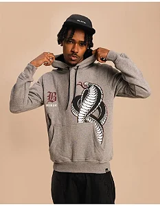 MOLETOM BLUNT CANGURU SNAKE CINZA MESCLA