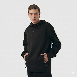 MOLETOM CHAMPION ACTIVE TECH HOODIE MINI SCRIPT LOGO BLACK