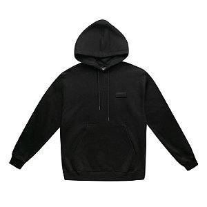 MOLETOM CANGURU HIGH HOODIE LOGO PATCH BLACK