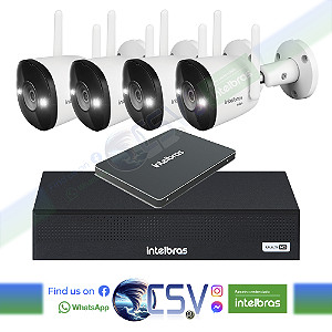 DVR Intelbras 3104 com HD1Tera WDPurple + 4 Câmeras Intelbras VHL1220 FullHD + Instalação