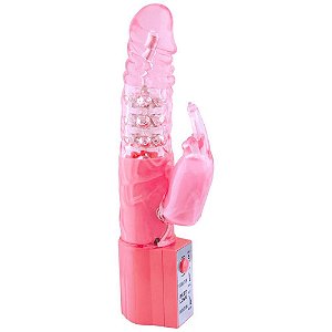 Vibrador Rotativo Com Pérolas Dedos Rosa Sexy Fantasy-17,5 X 3CM