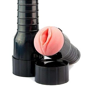 Masturbador Vagina Cyber Skin Com Ventosa- Preta