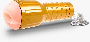 Masturbador Vagina Cyber Skin Com Ventosa- Dourado