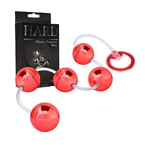 Bolinha Tailandesa Em Metal 5 Bolas Hard - Vermelha  HA120V