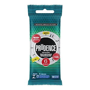 Preservativo Extra Texturizado Com 6 Unid. Prudence Tm 52Mm