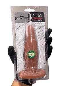 Plug Anal em CYBERSKIN (IMITA A PELE) Plug Macio e Flexível
