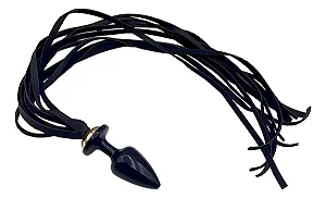 Slim Plug Anal Cônico C/Rabo De Chicote E Base De Segurança 40Cm