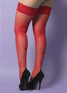 Meia 7/8 Arrastão Com Silicone Y2001- COR RED