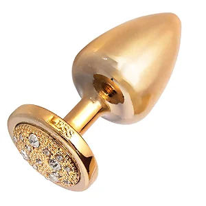 Plug Anal Com Pedra Cravejada DOURADO TAM-M HA144DD
