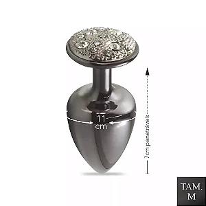 Plug de Metal Com Pedras Cravejadas (HA135P) - Onix TAM M