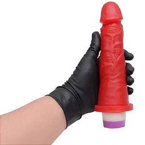 Pênis Realístico Aromático Com Vibro - Sabor MORANGO-Medidas: 18 x 4,4 cm- 2 PILHAS DE BRINDE-