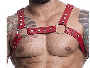 Harness em Couro Sintético- Contém: 1 Arreio - Vermelho