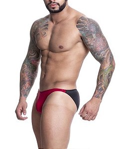 Tanga em Cirré Vermelho e Preto