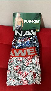 Kit Cueca Boxer Adulto Estampada Nawes Com 2 Cuecas - Tam M