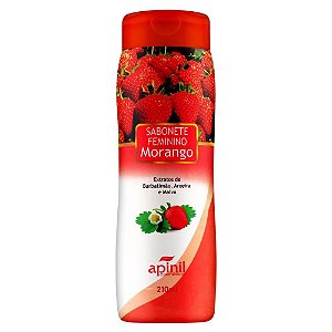 Sabonete Intimo Apinil Liquido Feminino Fragrâncias refrescantes 210ml - Morango