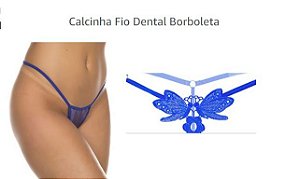 Tanga Fio Dental Butterfly - Azul