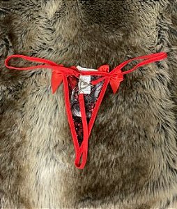 Calcinha Bicolor Vermelho c/ Preto Tam. Único