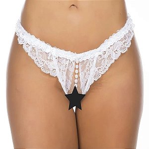 Tanga Fio Dental Delícia Tailandesa Tamanho Único Branca