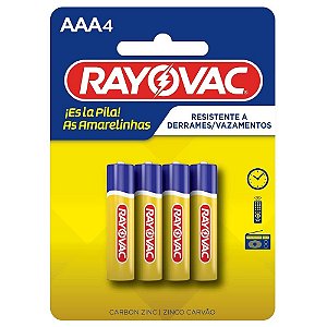 Pilhas AAA Rayovac C/4 Pilhas Amarelinhas- PILHAS PALITO-
