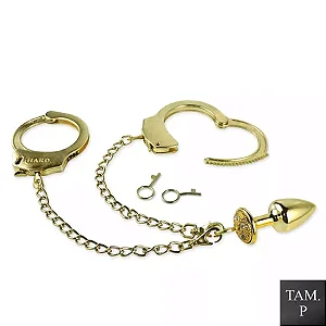 Kit Algema e Plug Cravejado P (HA146) - Dourado