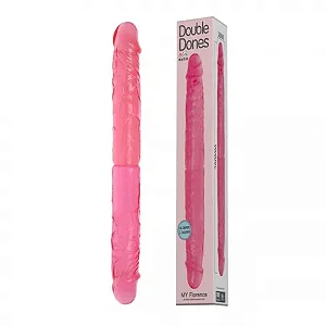 Pênis Dildo Duplo - Double Dones I - Baile Cor: Rosa 36X3,8CM