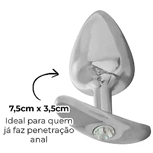 Plug Metálico Anatômico (HA140C) - Prata TAM M