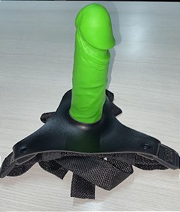 Cinta Peniana Com Prótese Realística Cor Verde 13,5 X 3,4Cm