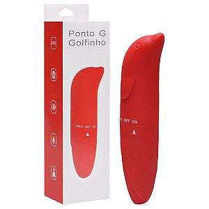 Vibrador Ponto G com Formato Golfinho Aveludado Vermelho