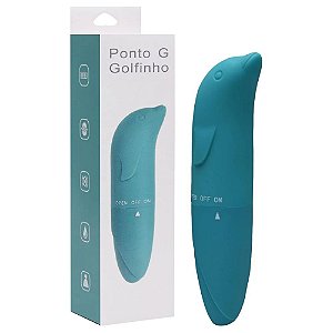 Vibrador Ponto G com Formato Golfinho Aveludado ESMERALDA