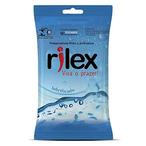Preservativo Masculino Lubrificado Com 3 Unidades Rilex