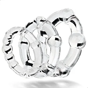Anel Peniano - 1Kit com 3 - 3,7 cm Transparente
