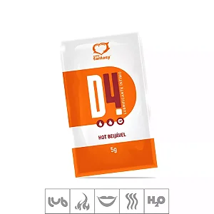 Lubrificante Beijável Íntimo D4 Sachê 5g -HOT -Laranja