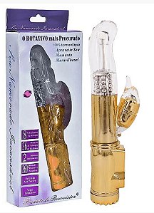 Vibrador Rotativo Ponto G Multivelocidade Cor Dourado ( BRINDE 4 Pilhas AAA