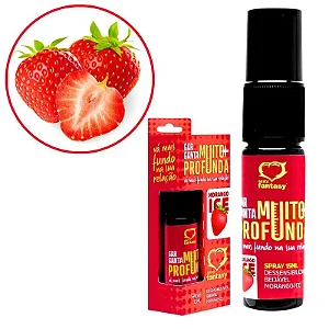 Spray Garganta Muito Mais Profunda Ice Dessensibilizante  Beijável 15ml- SABOR MORANGO-
