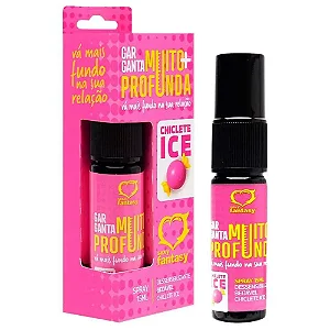 Spray Garganta Muito Mais Profunda Ice Dessensibilizante  Beijável 15ml- SABOR CHICLETE-