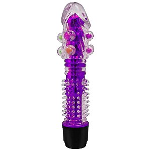 Vibrador Multivelocidade com Capa Texturizada Massageador Roxo