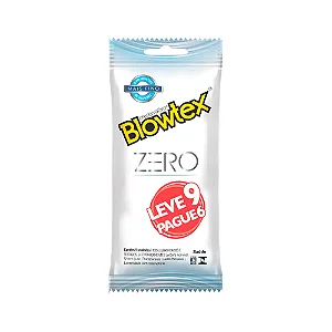 Preservativo Lubrificado Zero Mais Fino Leve 9 Pague 6 Blowtex Medidas: 52 mm.