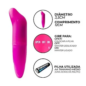 Vibrador Ponto G com Vibração Única Liso na Cor PINK Golfinho
