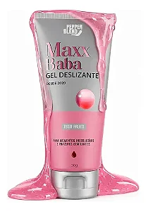 Lubrificante Gel Deslizante à Base de Água Maxx Baba 50gr Perfeito Para Penetração Sexo Oral e Beijo Grego- Sabor Tutti-