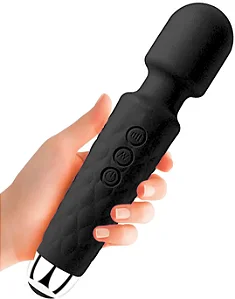 Varinha Mágica - Recarregável -20 Modos de VIBRO -Ideal Para Massagear e Estimular, Clitóris- Cor BLACK-