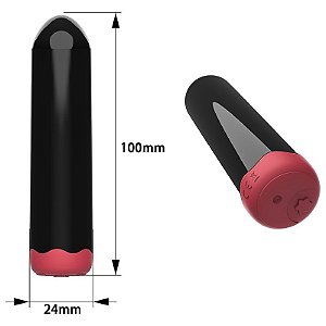 Bullet Recarregável 7 Modos de Vibração- 10.1 X 2.5 - SI- Cor BLACK-