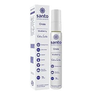Gel Beijável Comestível Orale Blue Berry 30ml Santo- Sabor Blueberry