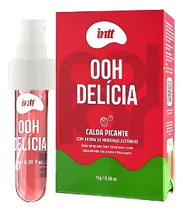 Ooh Delícia INTT – Calda Beijável de Morango Azedinho com Toque Picante, 11g de Prazer Intenso