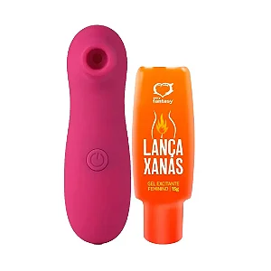 Duplinha com Woman Suction Estimulador de Clitóris e Lança Xanas Gel Excitante Feminino15g