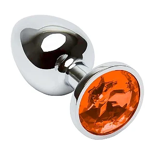 Plug Anal  em Formato Redondo MyVib -Tamanho P -Cor Laranja