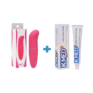 Kit Gel Lubrificante Intimo K-med 50g + Vibrador Ponto G - 1 Pilhas de Brinde