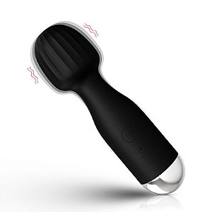 Varinha Mágica Recarregável Estimulador de Clitóris e Seios - Mina -BLACK-