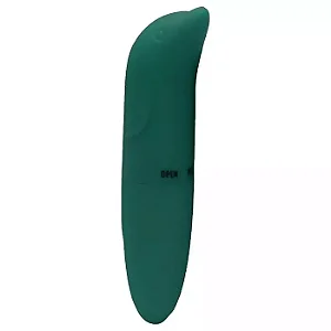 Vibrador de Ponto G - Golfinho Aveludado - SI: Cor: Verde Escuro;