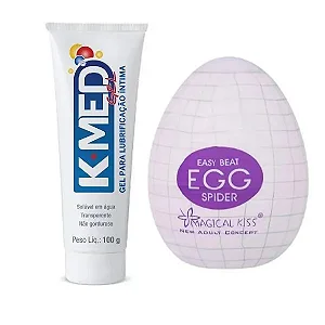 KIT Egg Masturbador Masculino + Lubrificante Íntimo K-med 100g